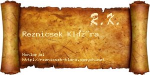 Reznicsek Klára névjegykártya