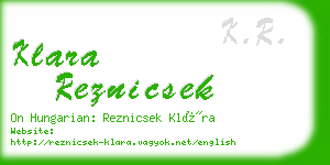 klara reznicsek business card